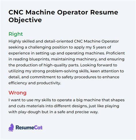 cnc machine operator resume objective|cnc operator resume word format.